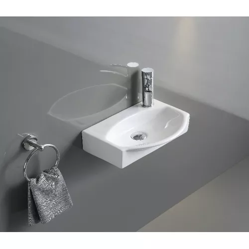 Раковина подвесная/накладная прямоугольная CeramaLux 78014, Выбрать размер: 40, Выбрать цвет: Белый