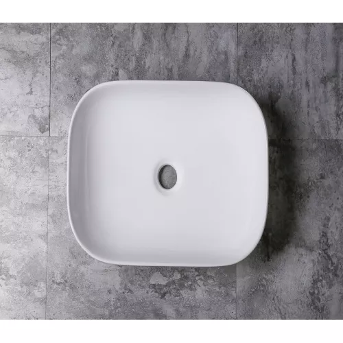 Раковина накладная прямоугольная CeramaLux 78104/78105, Выбрать размер: 50,5х40,5х14, Выбрать цвет: Белый, изображение 3