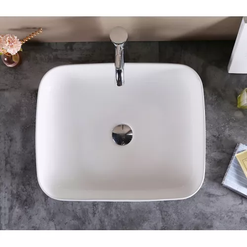 Раковина накладная прямоугольная CeramaLux 78104/78105, Выбрать размер: 50,5х40,5х14, Выбрать цвет: Белый, изображение 4