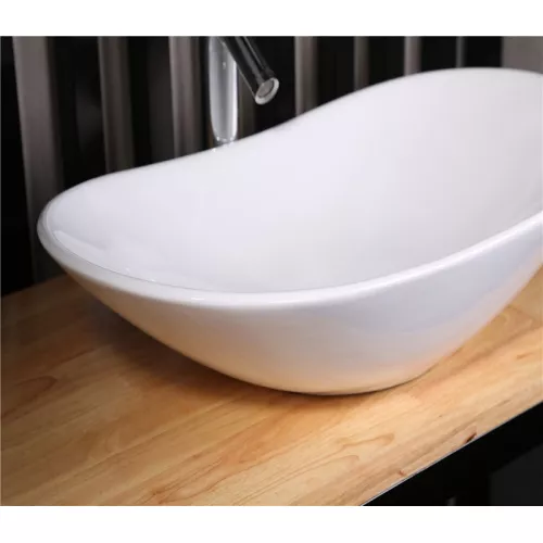 Раковина накладная овальная CeramaLux 7811, Выбрать цвет: Белый, изображение 3