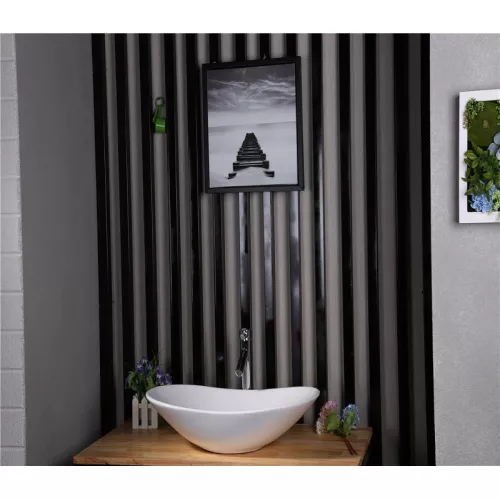 Раковина накладная овальная CeramaLux 7811, Выбрать цвет: Белый, изображение 2