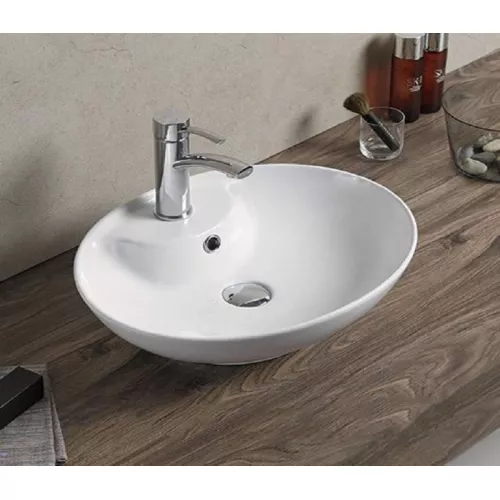 Раковина накладная овальная CeramaLux серия N 78197/7025, Выбрать размер: 50,5х41х15, изображение 2