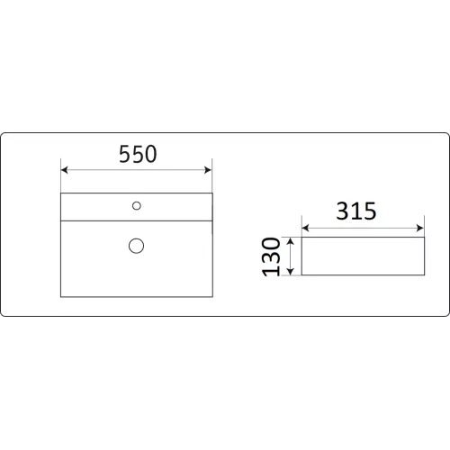Раковина накладная прямоугольная CeramaLux 7836, изображение 4