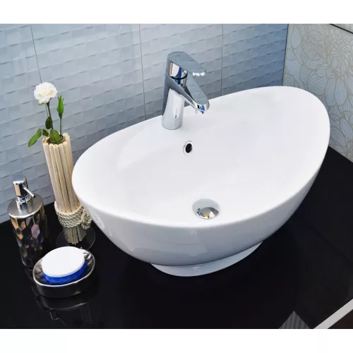 Раковина накладная овальная CeramaLux серия N 9018, изображение 2