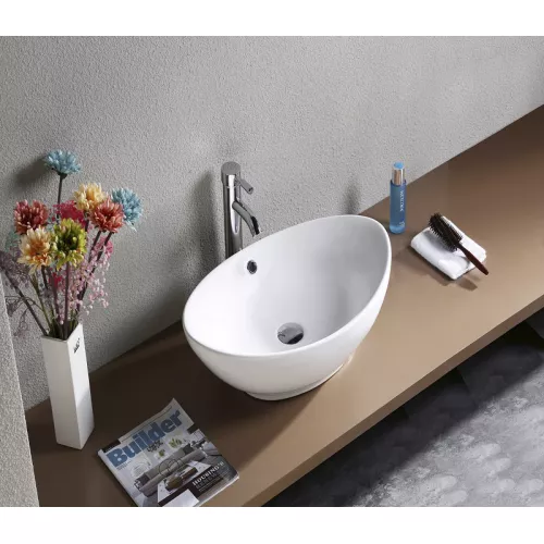 Раковина накладная овальная CeramaLux серия N 9019, изображение 2