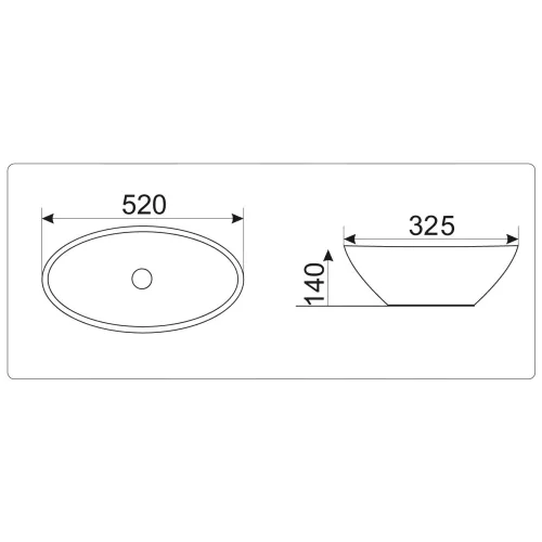 Раковина накладная овальная CeramaLux серия N 9021, изображение 2