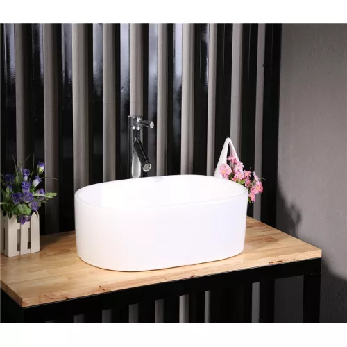 Раковина накладная овальная CeramaLux 9025, Выбрать размер: 56,5, изображение 2