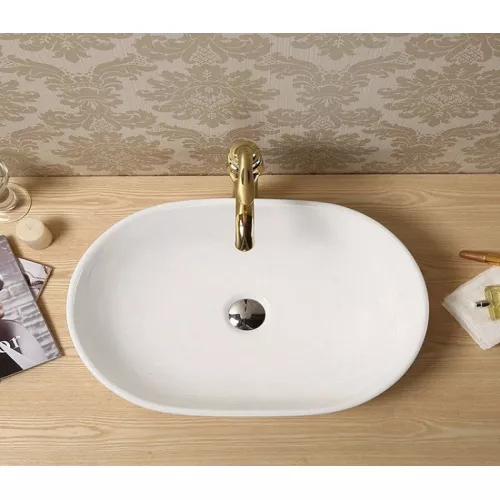 Раковина накладная овальная CeramaLux 9026, Выбрать размер: 47,5, изображение 3