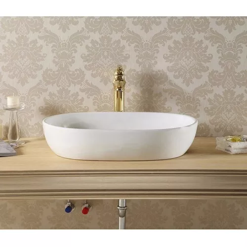 Раковина накладная овальная CeramaLux 9026, Выбрать размер: 47,5, изображение 4