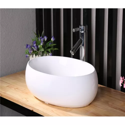 Раковина накладная овальная CeramaLux  9030, Выбрать размер: 48, изображение 3