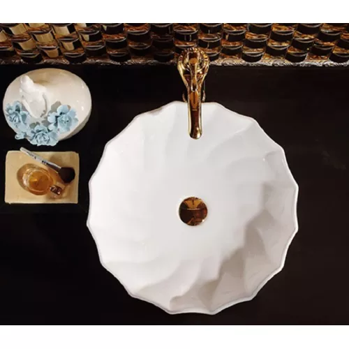 Раковина накладная круглая CeramaLux 9073, изображение 4