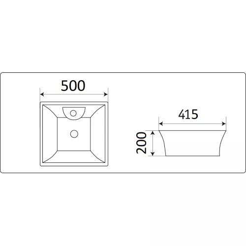 Раковина накладная прямоугольная CeramaLux 9108, изображение 4