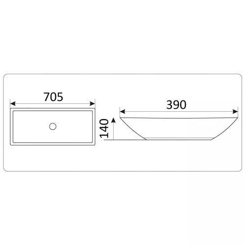 Раковина накладная прямоугольная CeramaLux 9122, изображение 3
