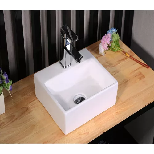 Раковина подвесная/накладная прямоугольная CeramaLux 9135, Выбрать размер: 33, изображение 3