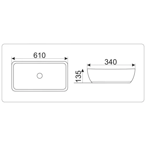 Раковина накладная прямоугольная CeramaLux 9217, изображение 4