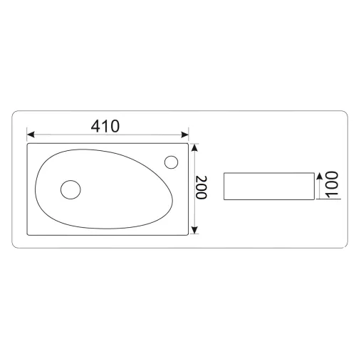 Раковина накладная прямоугольная CeramaLux 9265, изображение 3