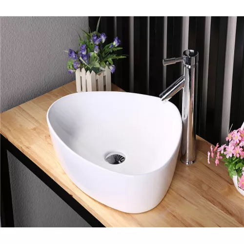 Раковина накладная нестандартная CeramaLux серия N  9386/9062/7472B, Выбрать размер: 50х40,5х10,6, изображение 5