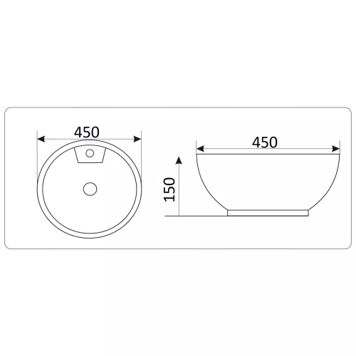 Раковина накладная круглая CeramaLux 9428, изображение 2