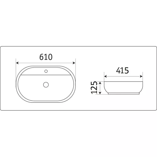 Раковина накладная овальная CeramaLux D1346/D1347, Выбрать размер: 61х41,5х14, изображение 6