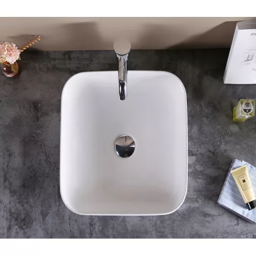 Раковина накладная прямоугольная CeramaLux D1303, Выбрать цвет: Белый, изображение 3