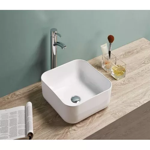 Раковина накладная прямоугольная CeramaLux D1303, Выбрать цвет: Белый, изображение 2