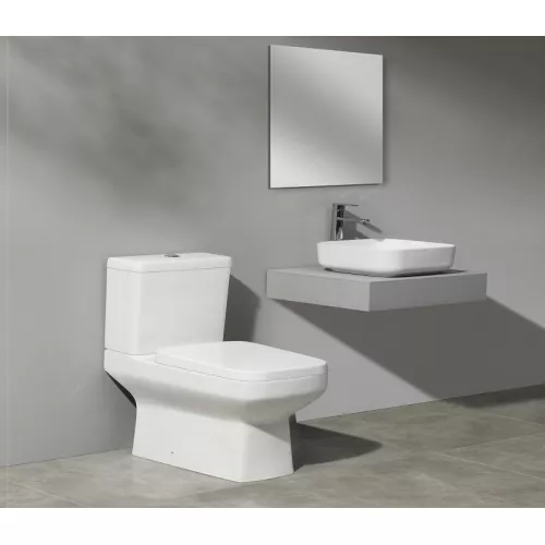 Раковина накладная прямоугольная CeramaLux D1303, Выбрать цвет: Белый, изображение 5