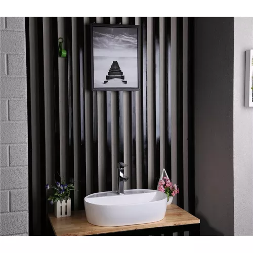 Раковина накладная овальная CeramaLux D1346/D1347, Выбрать размер: 61х41,5х14, изображение 5