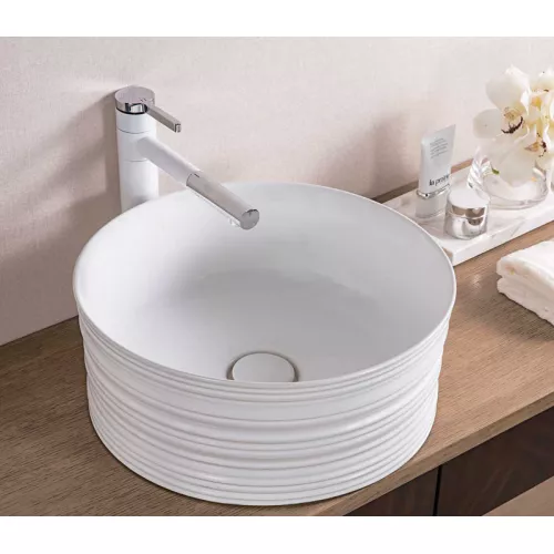 Раковина накладная круглая CeramaLux W1532, изображение 4