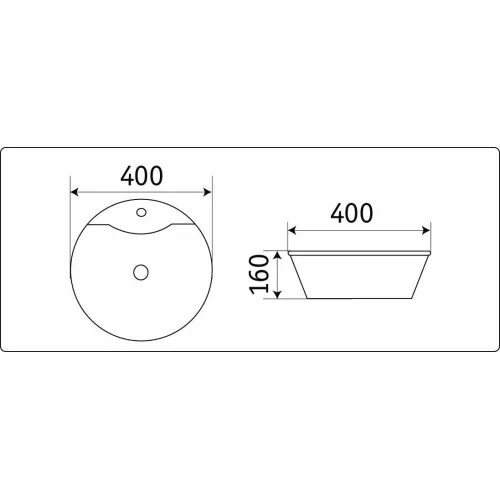 Раковина накладная круглая CeramaLux серия N 7026B/9008В, Выбрать размер: 40х40х16, изображение 4