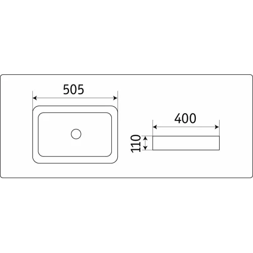 Раковина накладная прямоугольная CeramaLux 7050, Выбрать цвет: Белый, изображение 2