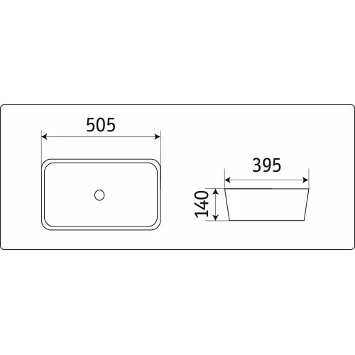 Раковина накладная прямоугольная CeramaLux 78104/78105, Выбрать размер: 50,5х40,5х14, Выбрать цвет: Белый, изображение 5