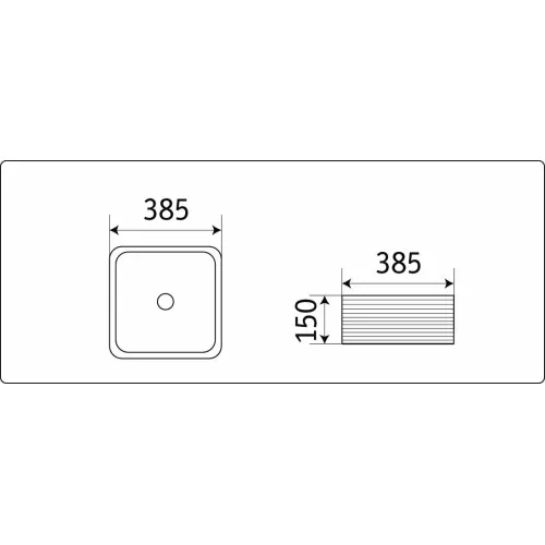 Раковина накладная прямоугольная CeramaLux W1531, Выбрать размер: 38х38х15, изображение 4