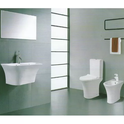 Унитаз напольный CeramaLux 1215/1217, Выбрать цвет: Белый глянец, изображение 2