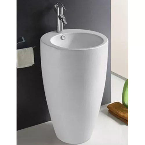 Раковина напольная круглая CeramaLux B133, Выбрать размер: 49х49, Выбрать цвет: Белый