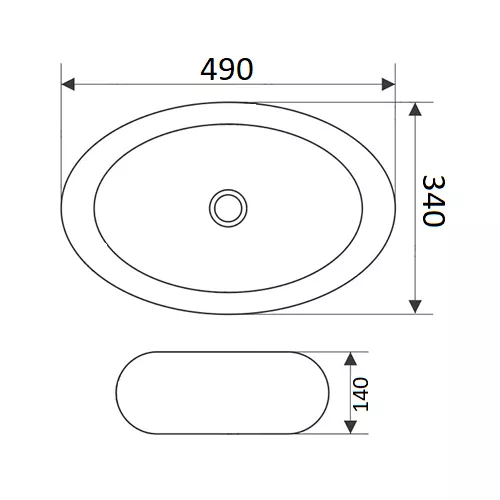 Раковина накладная овальная CeramaLux NC 433, Выбрать цвет: Золото, изображение 2