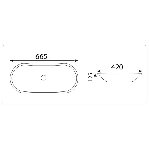 Раковина накладная нестандартная CeramaLux  MNC, Выбрать цвет: Под камень, изображение 2