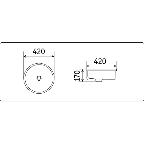Раковина врезная круглая CeramaLux 540P, изображение 2