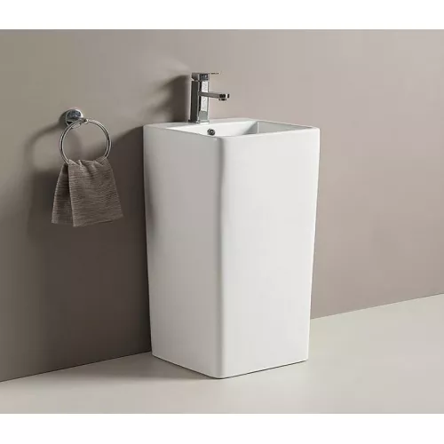 Раковина напольная прямоугольная  CeramaLux P7004, Выбрать цвет: Белый, изображение 2