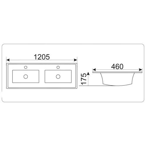 Раковина врезная прямоугольная CeramaLux YJ809, изображение 2