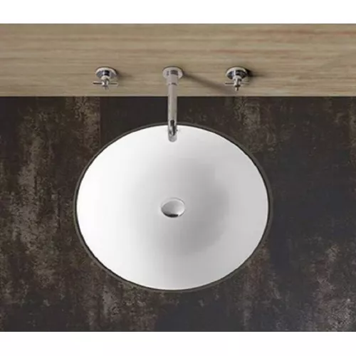 Раковина врезная круглая CeramaLux NYJ848, Выбрать размер: 43х43х18, изображение 3