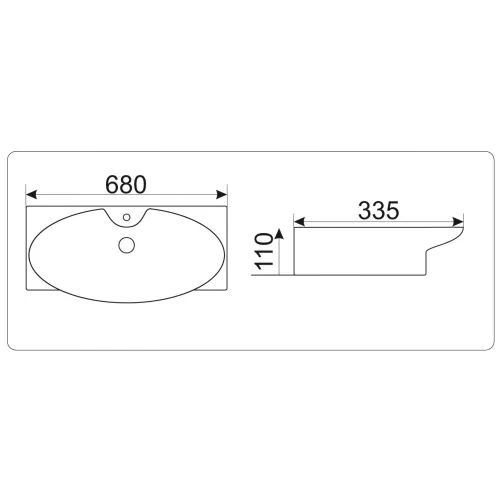 Раковина подвесная/накладная CeramaLux STR4282, Выбрать размер: 68, изображение 4