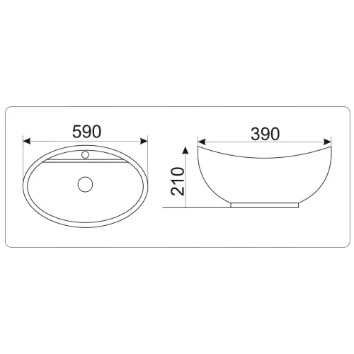 Раковина накладная овальная CeramaLux серия N 9018, изображение 5