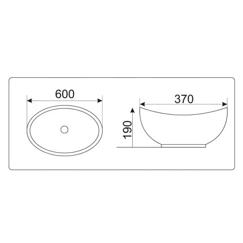 Раковина накладная овальная CeramaLux серия N 9019, изображение 4