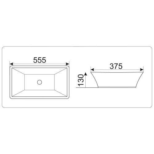 Раковина накладная прямоугольная CeramaLux 9212, изображение 4