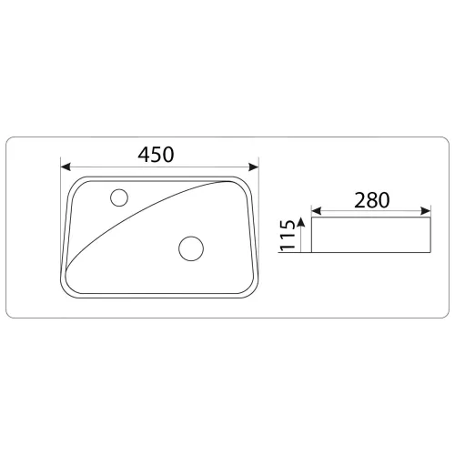 Умывальник подвесной CeramaLux 9275, Ориентация: Правая, изображение 3