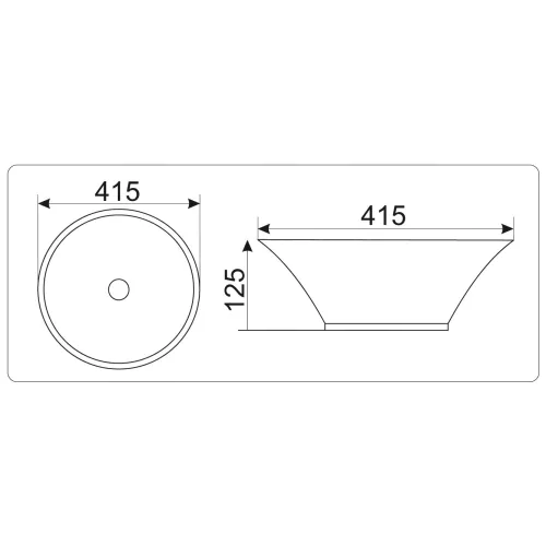 Раковина накладная круглая CeramaLux  9381, изображение 4