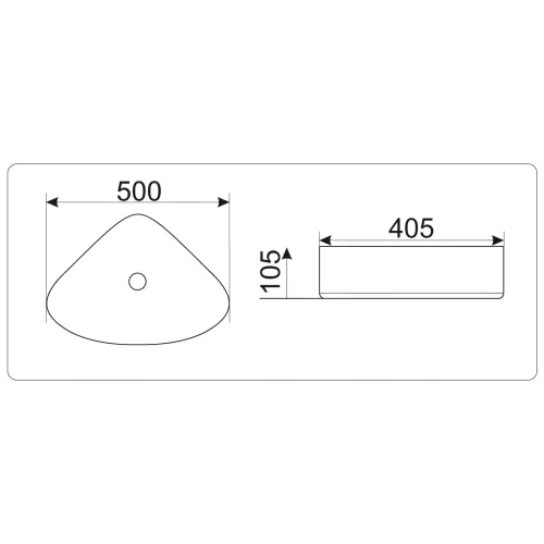 Раковина накладная нестандартная CeramaLux серия N  9386/9062/7472B, Выбрать размер: 50х40,5х10,6, изображение 6