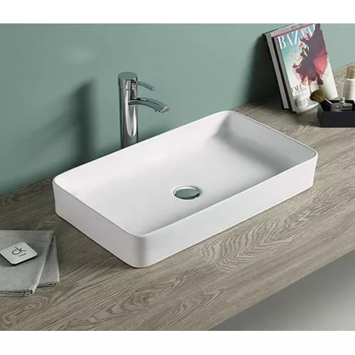 Раковина накладная прямоугольная CeramaLux 9396, Выбрать цвет: Белый, изображение 2