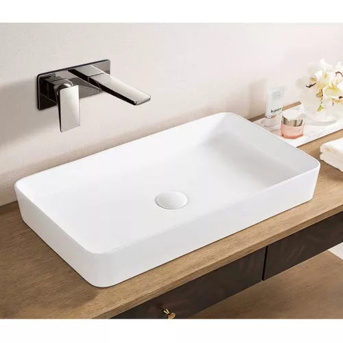 Раковина накладная прямоугольная CeramaLux 9396, Выбрать цвет: Белый, изображение 3