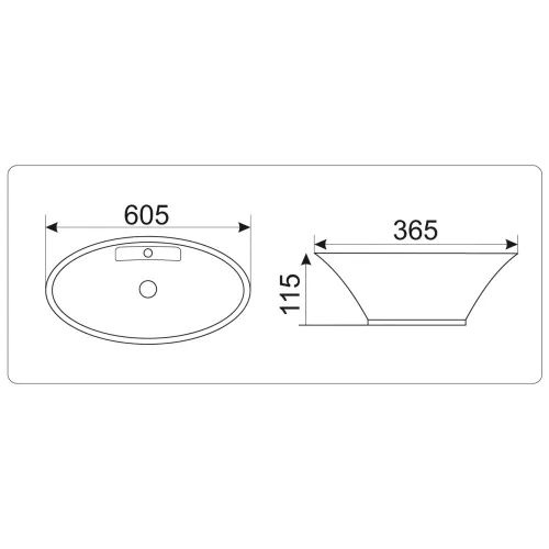 Раковина накладная овальная CeramaLux 9398, изображение 4